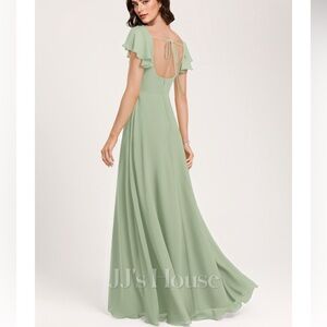 A-line Celadon Bridesmaid Dress